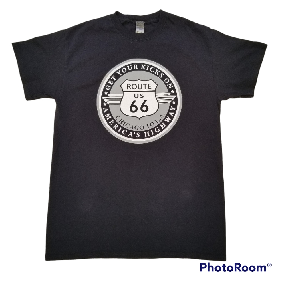 Men's Black Route 66 Highway Shirt Size Medium NWOT